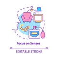 Focus on senses concept icon