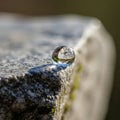 The focus is sharp on the droplet with the background softly blurred Royalty Free Stock Photo