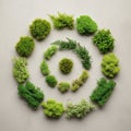 Focus is a small cluster of moss surrounded by progressively Royalty Free Stock Photo