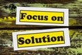 Focus on solution solve problem teamwork idea success strategy Royalty Free Stock Photo