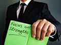 Focus on Strengths sign in the notebook