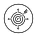 Focus, target, aim icon. Gray vector sketch