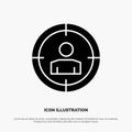 Focus, Target, Audience Targeting,  solid Glyph Icon vector Royalty Free Stock Photo