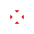 Focus target letter x simple geometric symbol logo vector