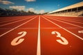 Focus on the Track and Field Numbers for a Fast Pace Start Concept Royalty Free Stock Photo