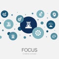 Focus trendy circle template with simple