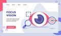 Focus vision eye ball campaign for web website home homepage landing page template banner with modern flat style