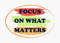 Focus on what matters Inspiring quote Vector illustration