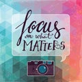 Focus on what matters vector poster