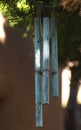 Focus on wind chimes in quiet moment