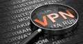 Focus On The Word VPN, Virtual Private Network And Countries Nam