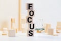 focus word on wood blocks