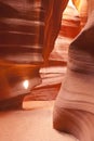 Focused Beam Sunlight Reaches Floor Antelope Canyon Arizona Southwest USA