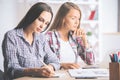 Focused businesswomen working on project Royalty Free Stock Photo