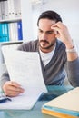 Focused casual businessman working at his desk Royalty Free Stock Photo