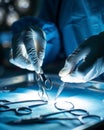 Surgeon\'s focus: Precision instruments during a critical medical operation Royalty Free Stock Photo