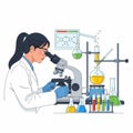 Scientist working in laboratory with glassware Royalty Free Stock Photo