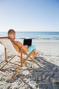 Focused handsome man working on his laptop Royalty Free Stock Photo