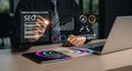 Professional SEO Optimization Strategy and Digital Marketing Analysis with Modern Technology Interface Royalty Free Stock Photo