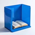 Focused Learning Inside a Blue Study Carrel Royalty Free Stock Photo