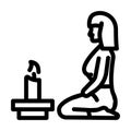 focused meditation line icon vector illustration Royalty Free Stock Photo