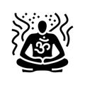 focused meditation yoga glyph icon vector illustration Royalty Free Stock Photo