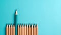 Focused Potential: A Single Sharpened Pencil Leading the Unsharpened Crowd Royalty Free Stock Photo