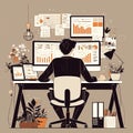 Focused professional analyzing data at a modern workstation