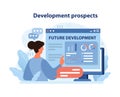 Focused professional analyzing future development prospects.