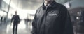 The focused security guard ensuring safety in a busy environment. AI generated image Royalty Free Stock Photo