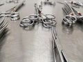 Focused On Serrations Of Surgical Instruments Royalty Free Stock Photo