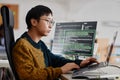 Focused Software Developer Working on Coding Projects Royalty Free Stock Photo