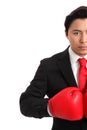 Focused staring businessman boxer Royalty Free Stock Photo