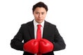 Focused staring businessman boxer Royalty Free Stock Photo