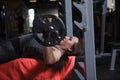 Sportswoman exercising at gym Royalty Free Stock Photo