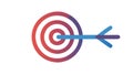 Focused Target Icon with Centered Arrow for Precision, vector design Generative AI Royalty Free Stock Photo