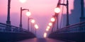Focused Urban Bridge with Glow for Modern Cityscape Aesthetic Royalty Free Stock Photo