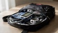 Focused view on paramedical check instruments including blood pressure cuff and pulse oximeter in an open backpack soft Royalty Free Stock Photo