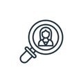 focusing vector icon isolated on white background. Outline, thin line focusing icon for website design and mobile, app development