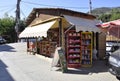 Fodele, september 1th: Food Kiosk in Fodele village from Crete island of Greece