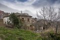 Fog above traditional houses in Milies village on mountain Pelion.Greece