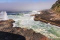 Crashing Waves on the Central Oregon Coast Royalty Free Stock Photo