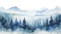 Fog background morning pine tree background forest view mountain landscape nature foggy Royalty Free Stock Photo