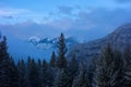 A cold spring morning at a campground in the rockies Royalty Free Stock Photo