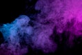 Fog colored with bright pink gel on dark background Royalty Free Stock Photo