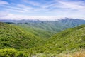 Fog covering the hills and valleys of Montara mountain McNee Ranch State Park landscape, California Royalty Free Stock Photo