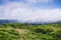 Fog covering the hills and valleys of Montara mountain McNee Ranch State Park landscape, California Royalty Free Stock Photo