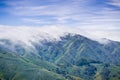 Fog covering Montara mountain McNee Ranch State Park landscape, California Royalty Free Stock Photo