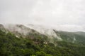 Fog covering mountains in the Hainan island, China