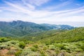 Fog covering the verdant hills and valleys of Montara mountain McNee Ranch State Park, California Royalty Free Stock Photo